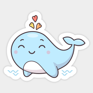 Cute Kawaii Whale Sticker